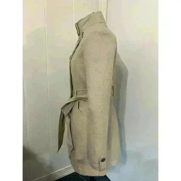 Anthropology Fumblin Foe Wool Camel Military Style Coat Juniors Large - Picture 2 of 9